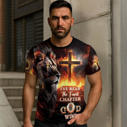 I've Read The Final Chapter God Wins Lion Cross Fire T-Shirt