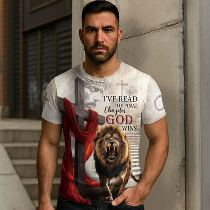 I've Read The Final Chapter God Wins Lion Cross Christian T-Shirt