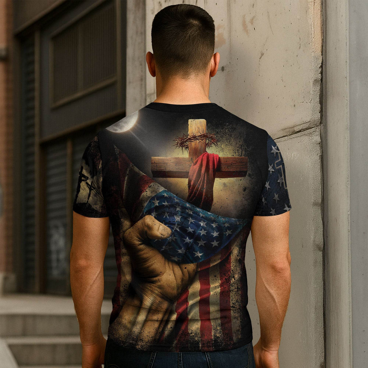 One Nation Under God | Cross of Glory & Lion in Shadow Tee