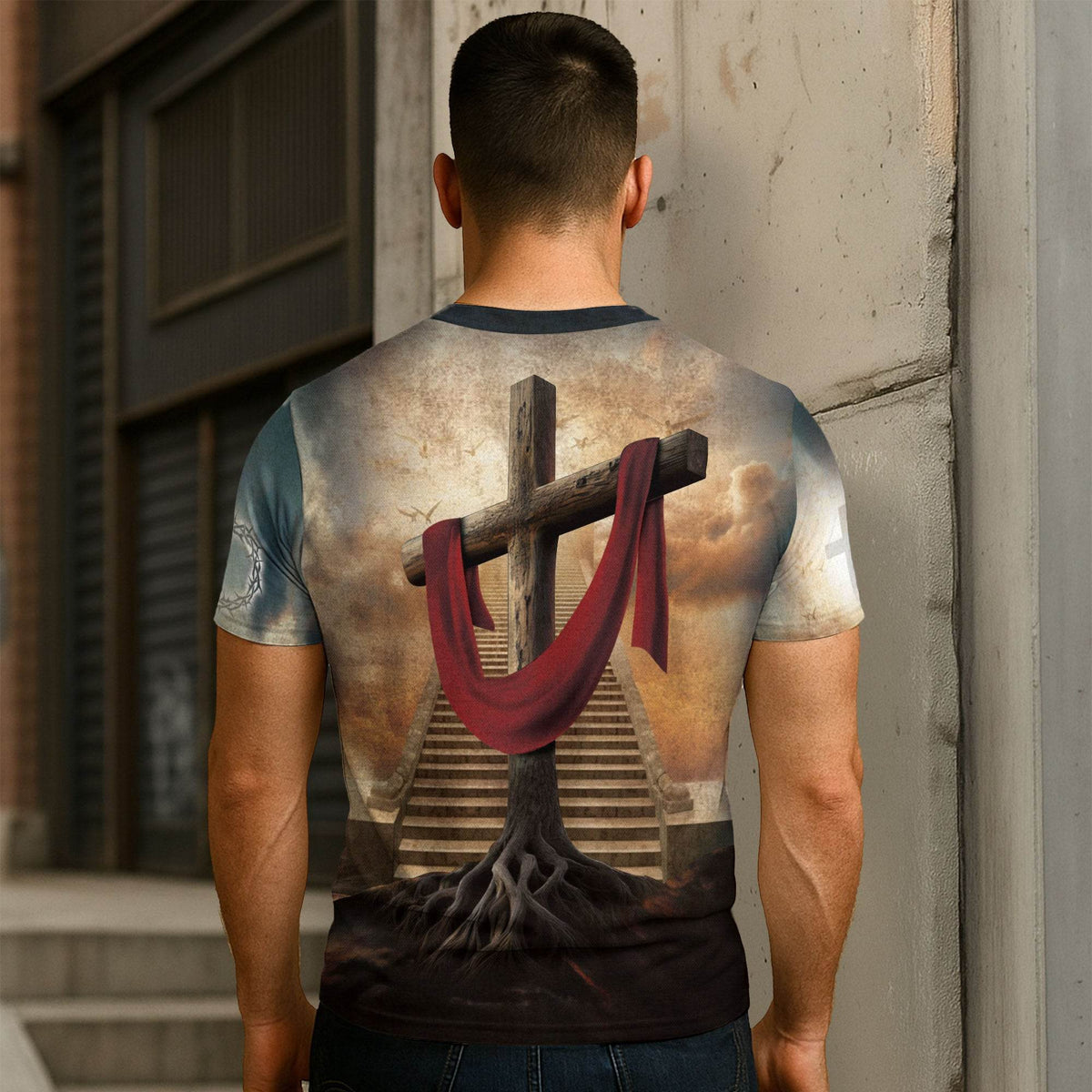 Rooted In Christ The Rooted Cross And Lion T-Shirt