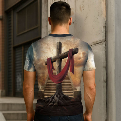 Rooted In Christ The Rooted Cross And Lion T-Shirt