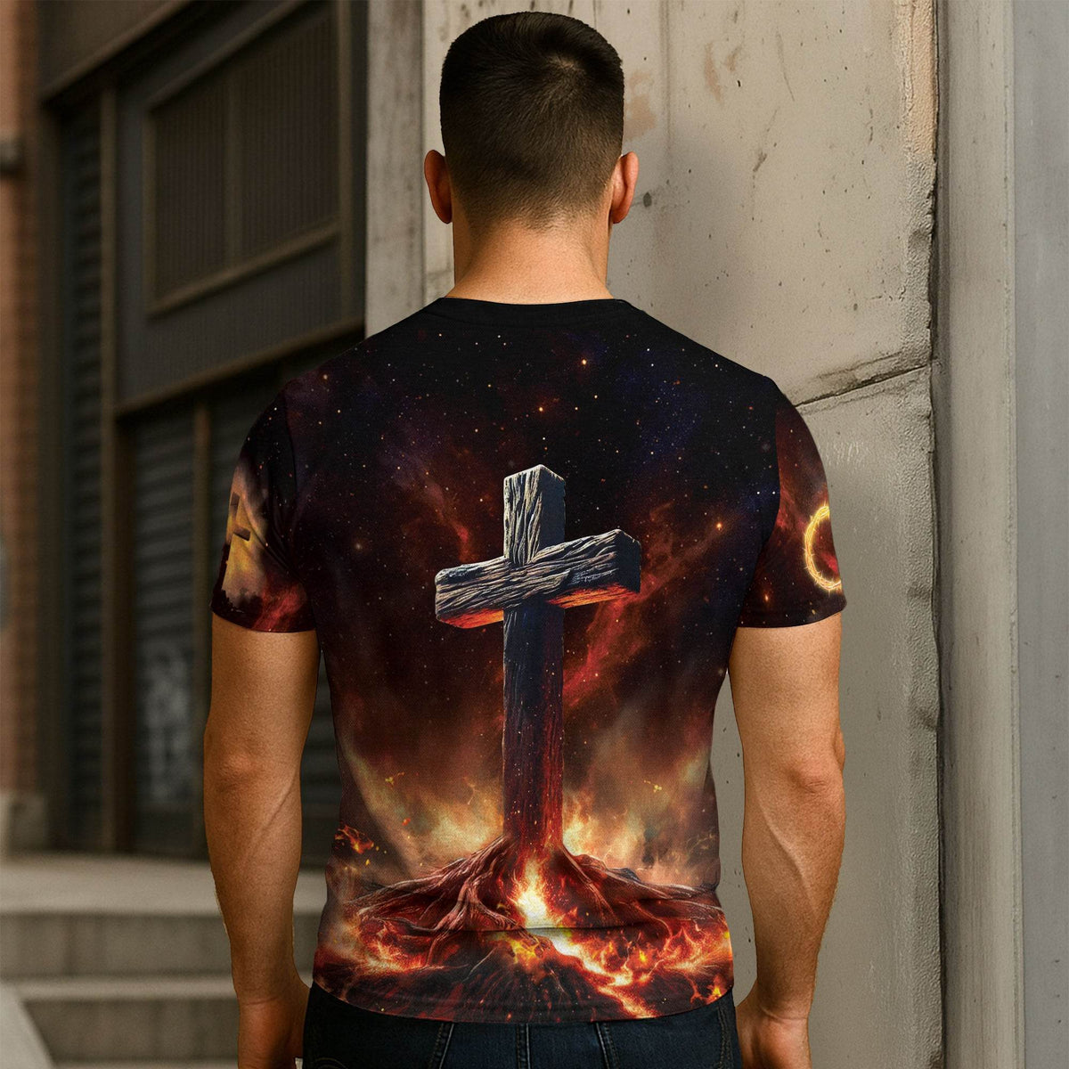 Rooted In Christ The Glowing Rooted Cross And Lion T-Shirt