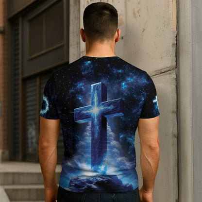 Yahweh The Great I Am in Heavenly Blue with Lion & Lamb T-Shirt