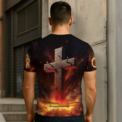 Iron Sharpens Iron Proverbs 27:17 Fiery Lion Christian T-Shirt