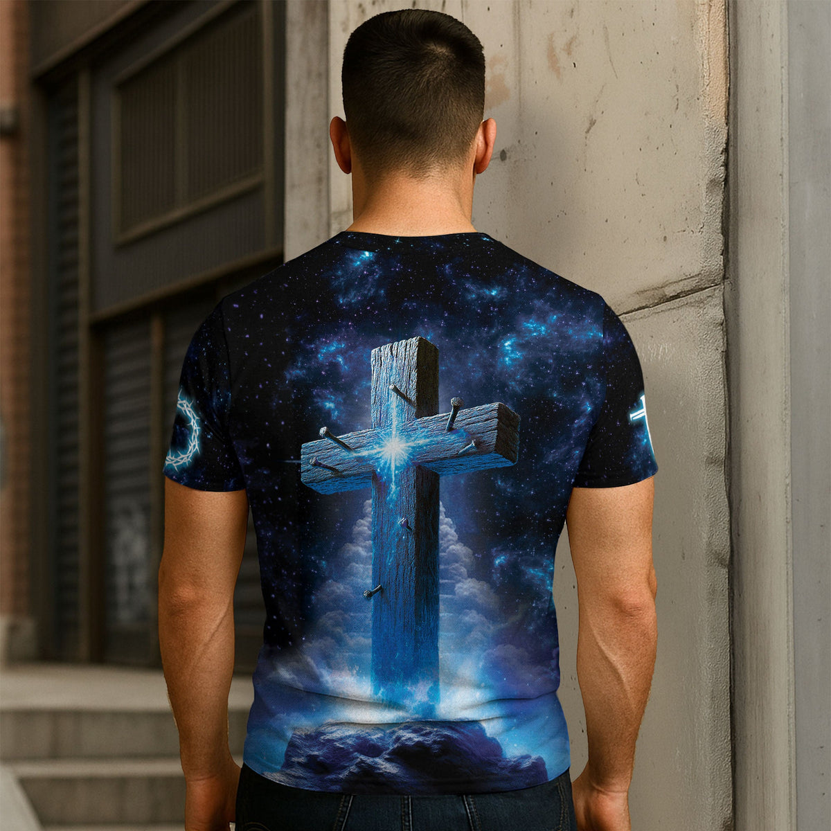Iron Sharpens Iron Proverbs 27:17 Cosmic Christian T-Shirt