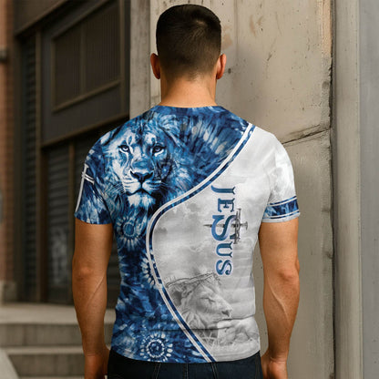 Blue Eyed Lion Of Judah "Jesus Is King" Religious T-Shirt