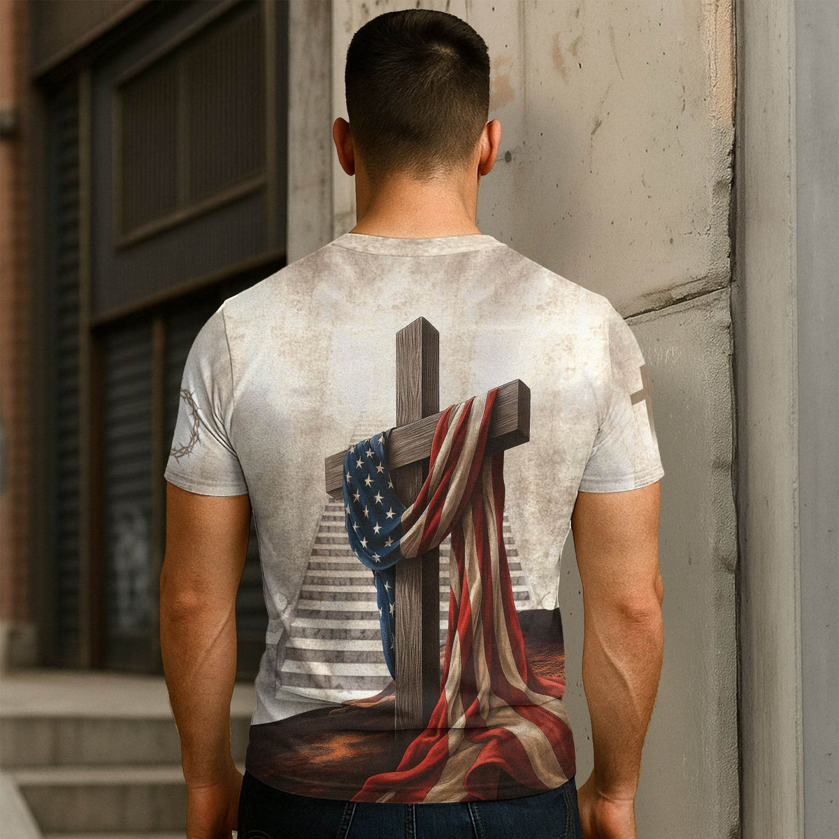 One Nation Under God American Flag Lion Christian T-Shirt