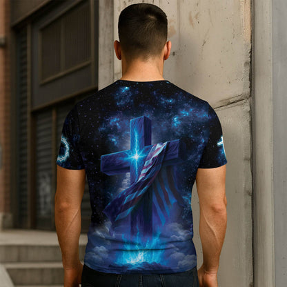 One Nation Under God Heavenly Lion Lamb Cross T-Shirt