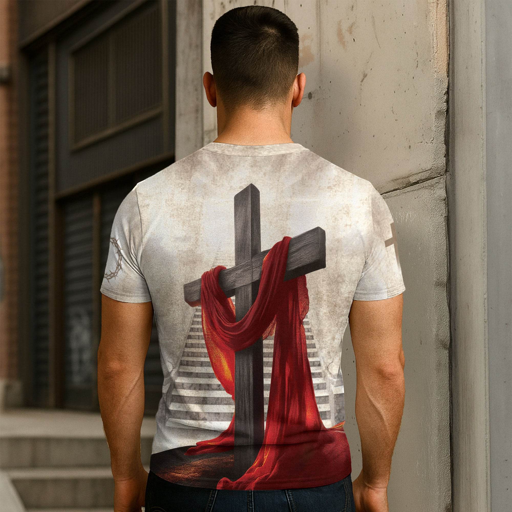 YHWH Jesus & Roaring Lion Cross Christian T-Shirt