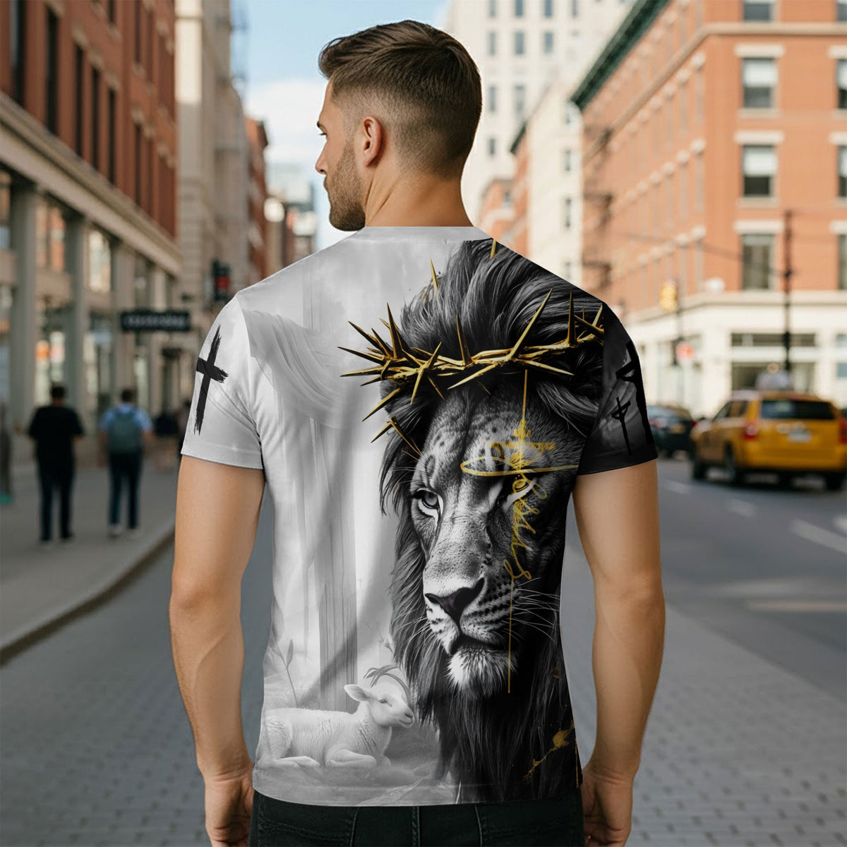 Trust In The Lord Crown of Thorns Lion and Lamb Christian T-Shirt