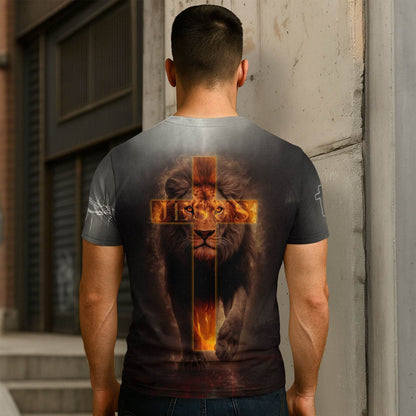 Trust In The Lord Knight & Lion Christian Cross T-Shirt
