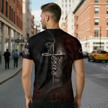 Jesus Loves You Storm of Salvation Lion Christian T-Shirt
