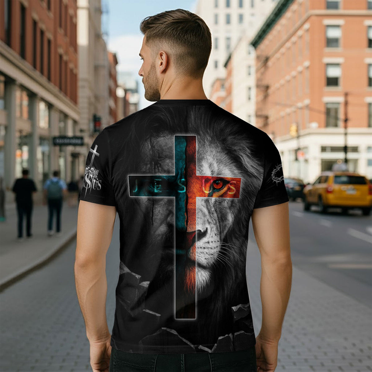 Jesus Loves You Cross of Redemption Lion Christian T-Shirt