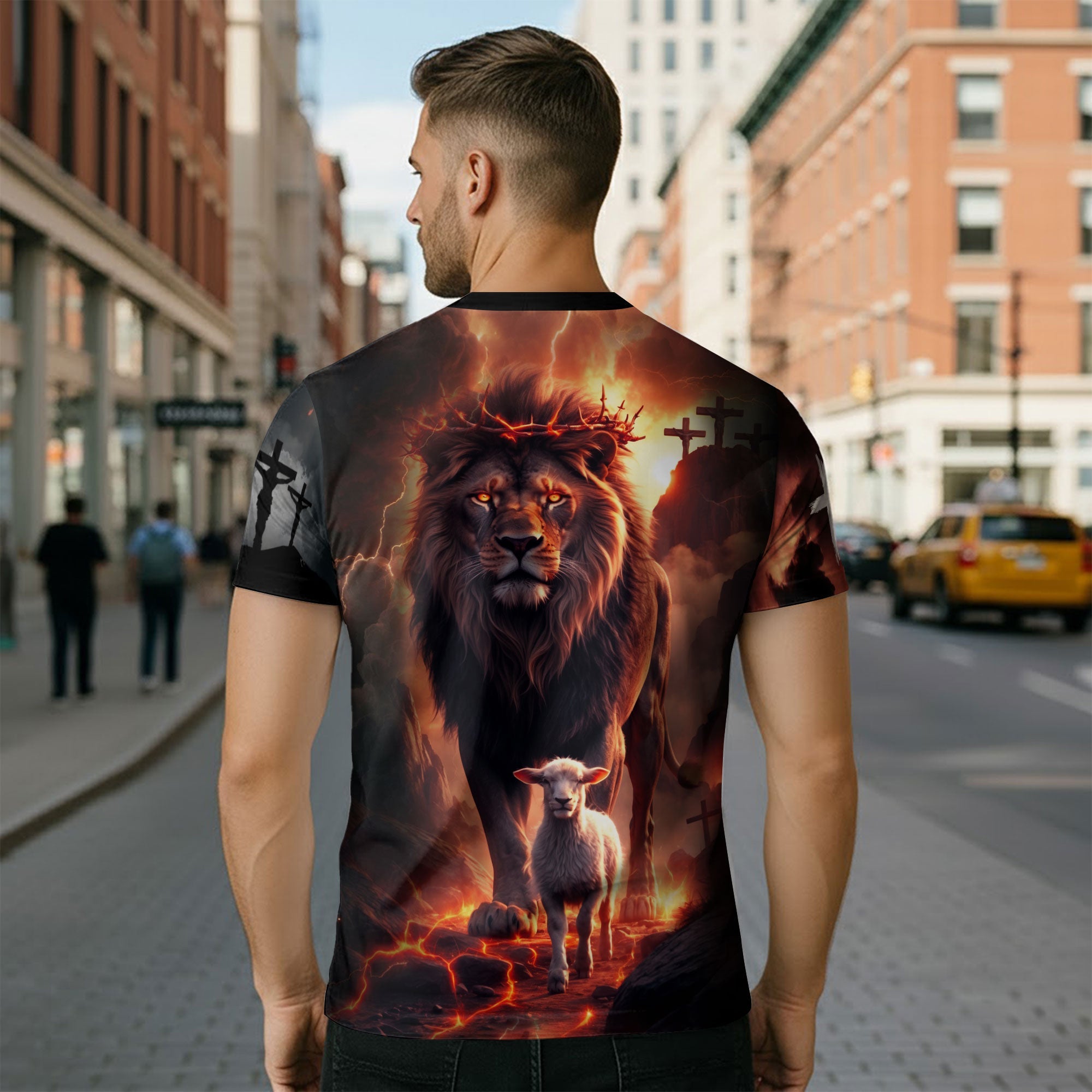 I Can’t But I Know A Guy Jesus and Lion of Judah Fire Christian T-Shirt