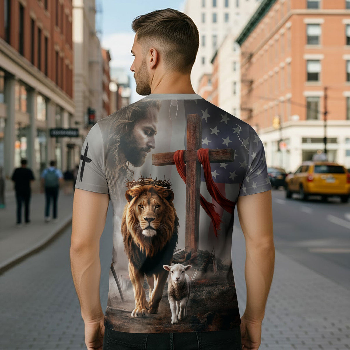 I Can’t But I Know A Guy Jesus Lion and Cross American Faith T-Shirt