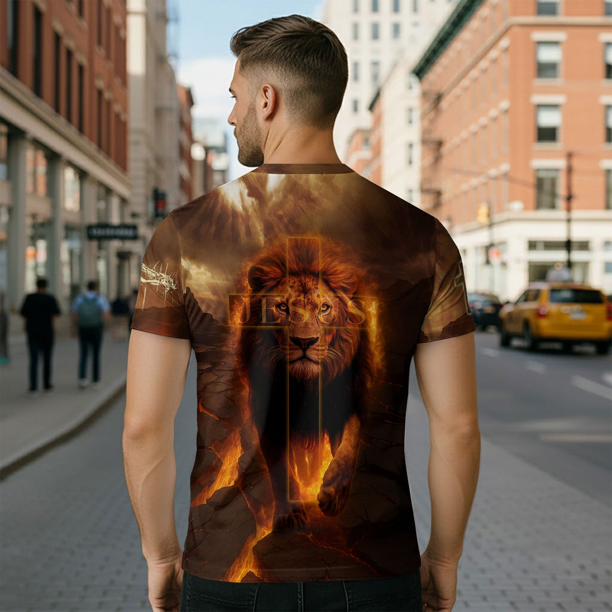 Revelation Glory “Jesus Is Coming Back” Lion and Cross Christian T-Shirt
