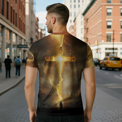 Revelation Light “Jesus Is Coming Back” Lion and Cross Christian T-Shirt