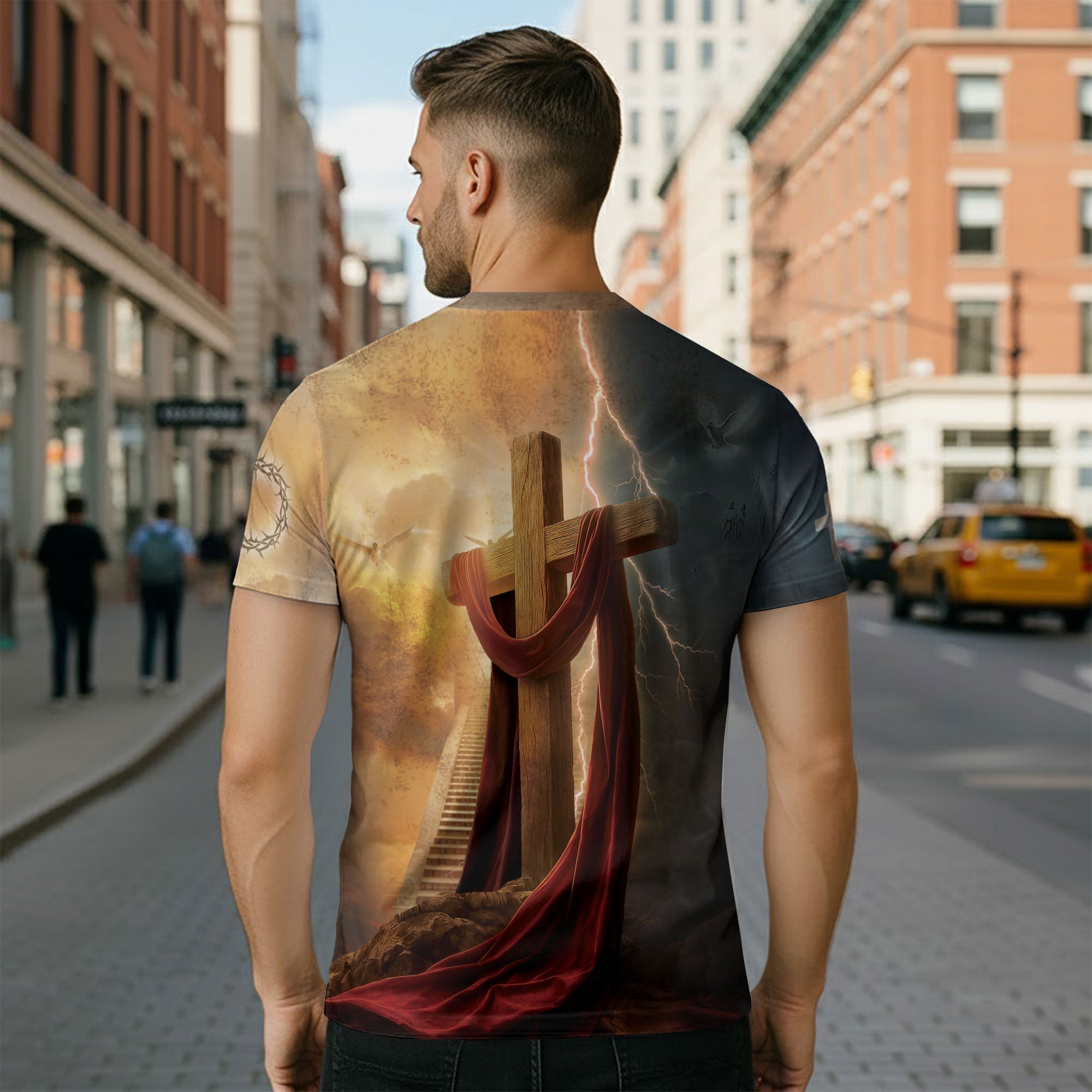 Faith Over Fear Lion Cross Christian T-Shirt