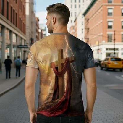 Faith Over Fear Lion Cross Christian T-Shirt