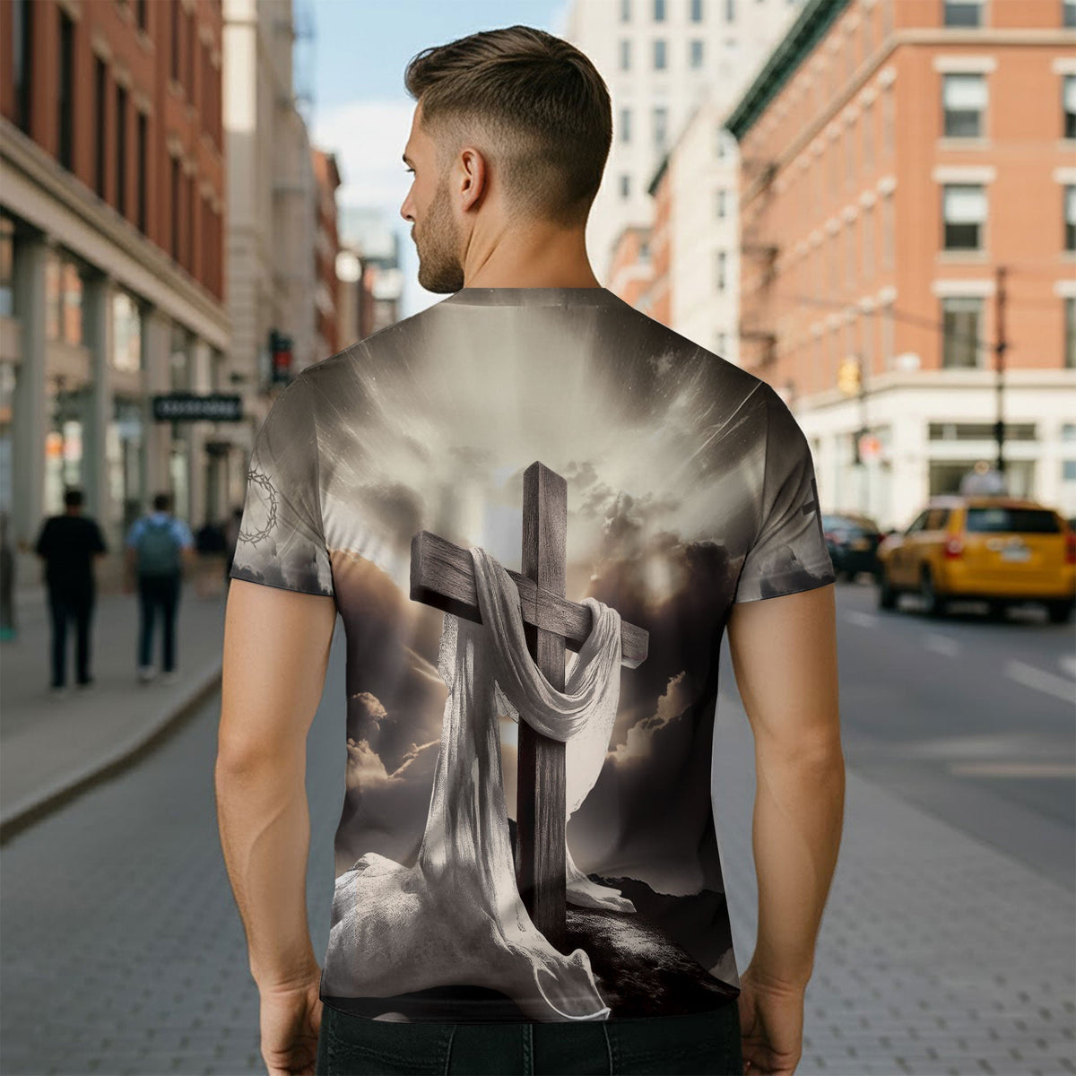 Faith Over Fear Lion Cross & Lamb Christian T-Shirt