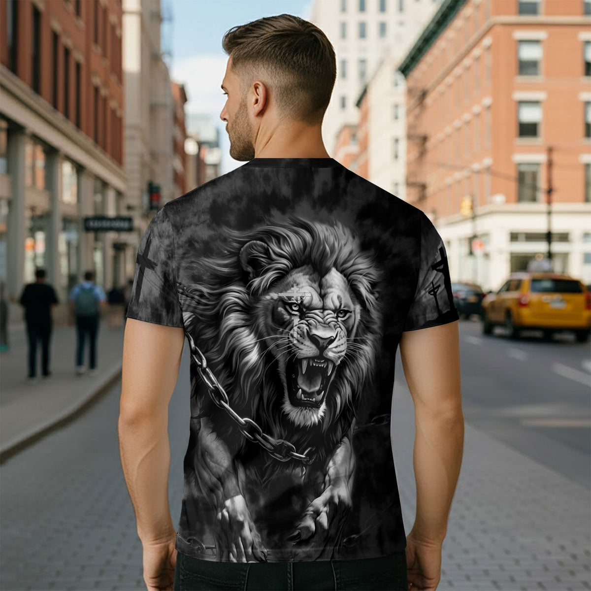 I Can’t But I Know A Guy Jesus Cross Lion Of Judah Black And White Christian T-Shirt