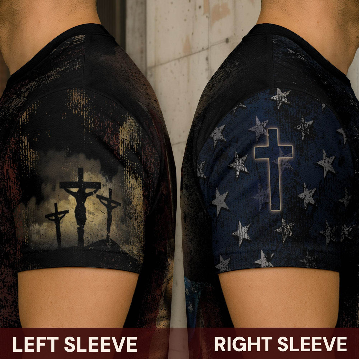 FAITH OVER FEAR | Cross & Crown of Thorns Patriotic Tee