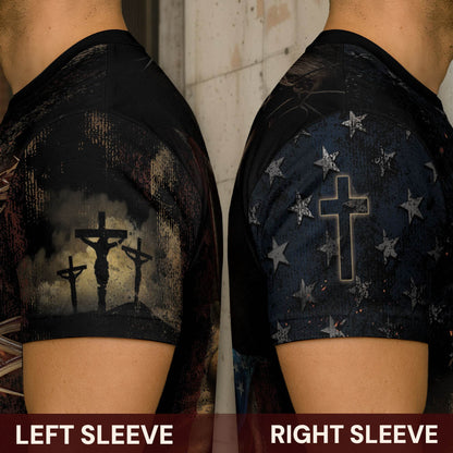 One Nation Under God | Lion of Judah & Cross Shield Christian Tee