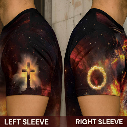 Rooted In Christ The Glowing Rooted Cross And Lion T-Shirt