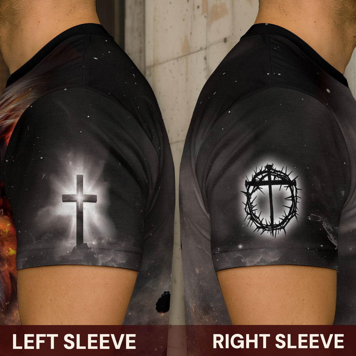 Iron Sharpens Iron Fiery Lion Cross Christian T-Shirt