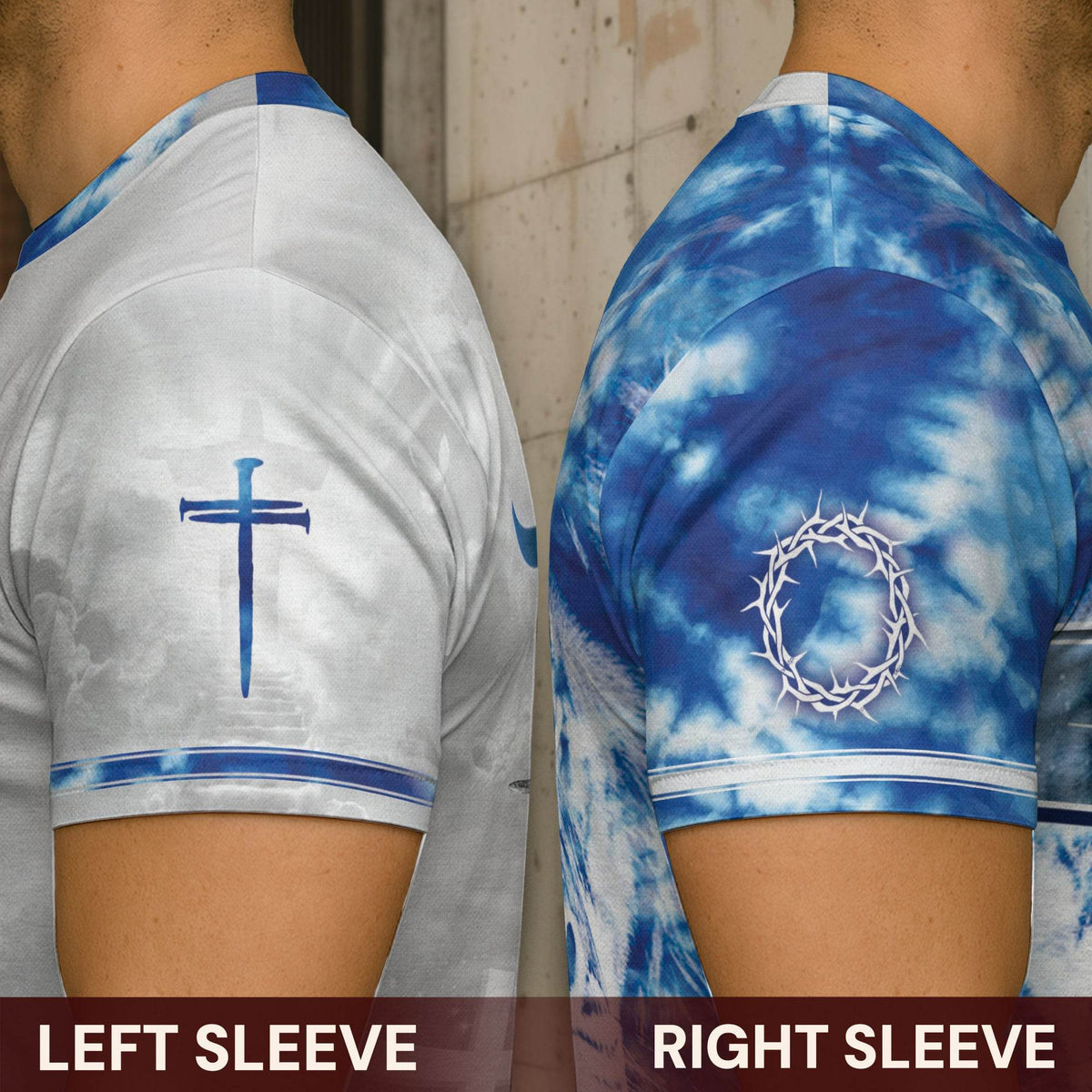Faith Over Fear Blue Lion Cross Christian T-Shirt