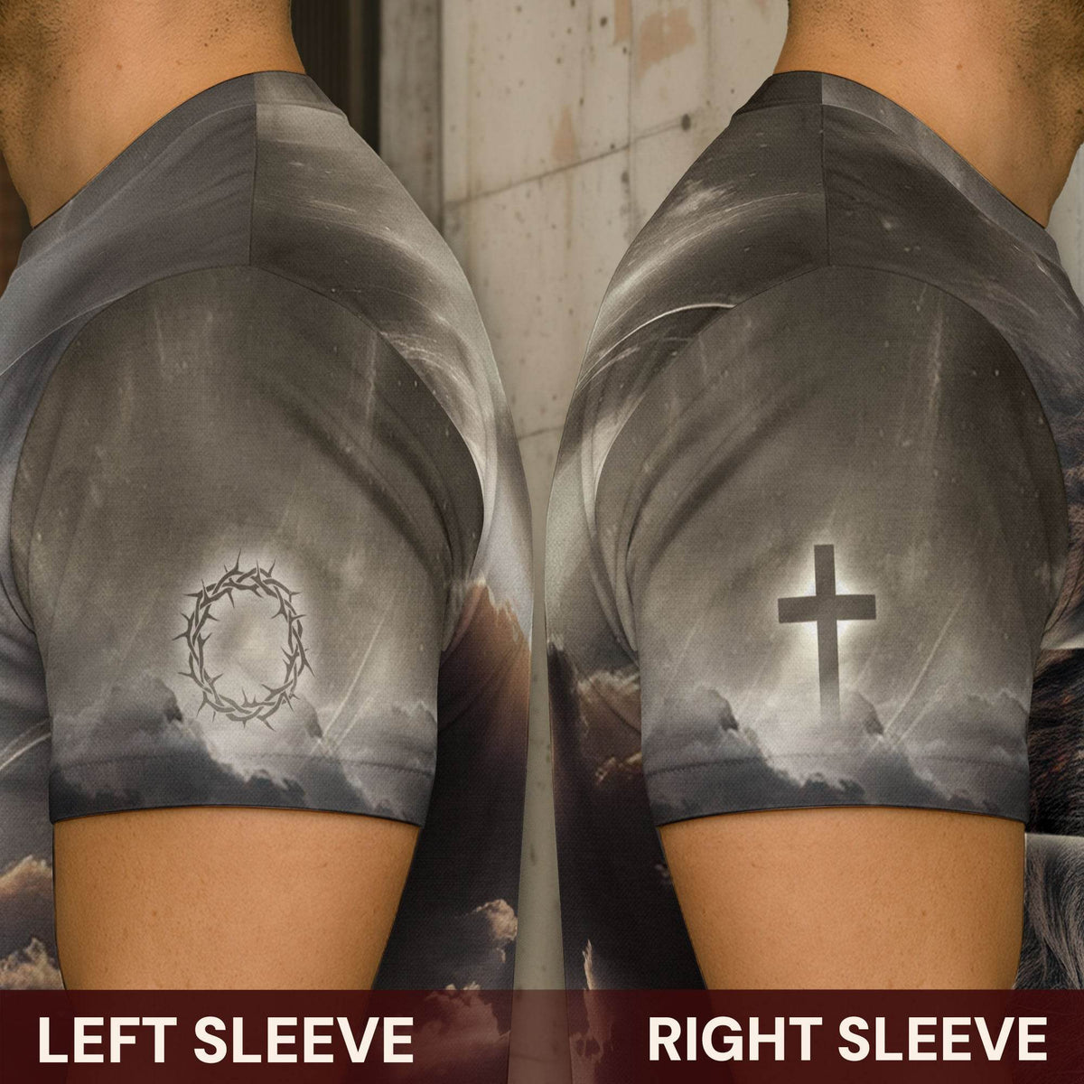 Faith Over Fear Lion Cross & Lamb Christian T-Shirt