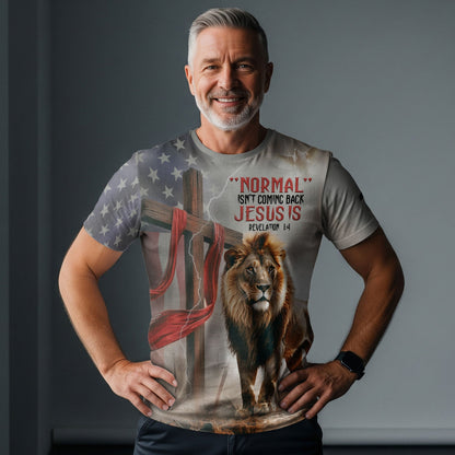 Revelation Freedom “Jesus Is Coming Back” Lion and Cross Christian T-Shirt