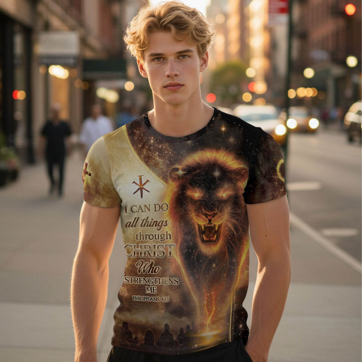 I Can Do All Things Through Christ Lion & Cross T-Shirt