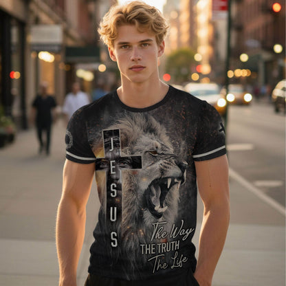 Jesus Lion Cross – The Way The Truth The Life T-Shirt