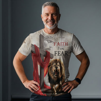 Faith Over Fear with White Heaven Steps T-Shirt