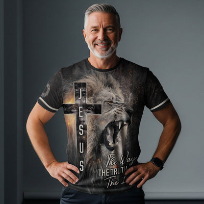 Jesus Lion Cross – The Way The Truth The Life T-Shirt