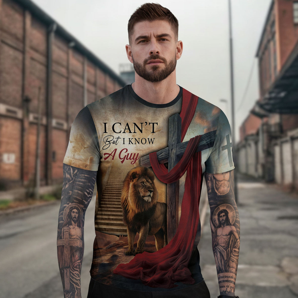 I Can't But He Can Lion On The Stairway To Heaven T-Shirt