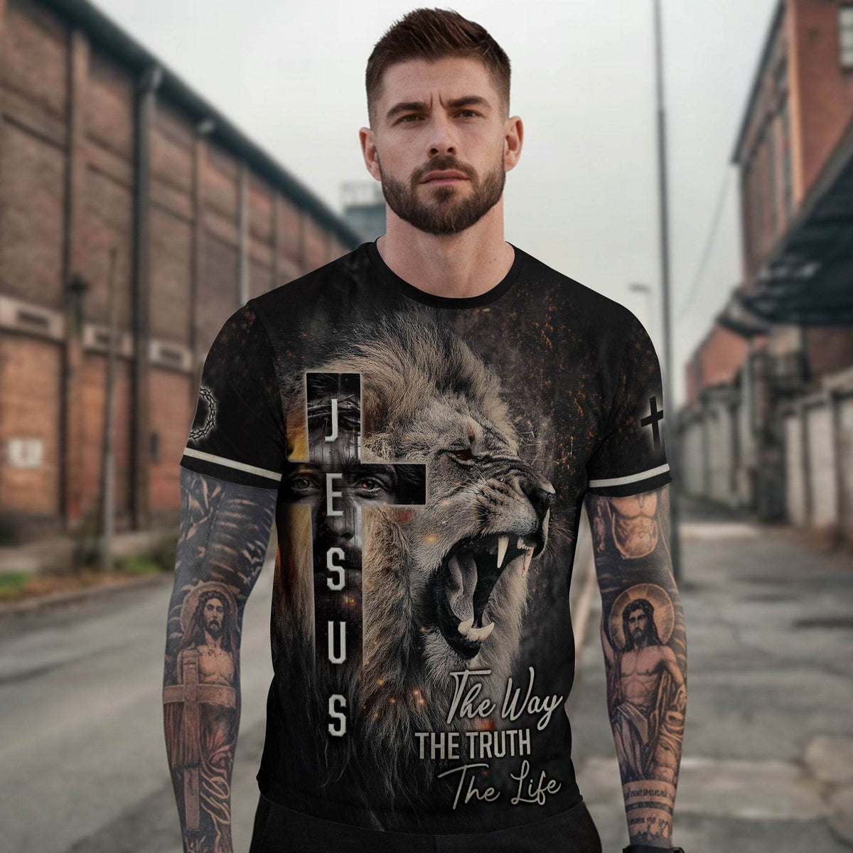 Jesus Lion Cross – The Way The Truth The Life T-Shirt