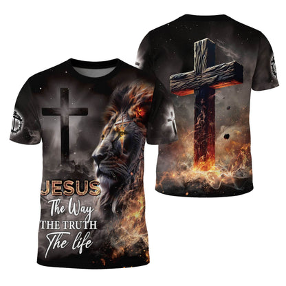 The Lion & The Cross – Jesus: The Way, The Truth, The Life T-shirt