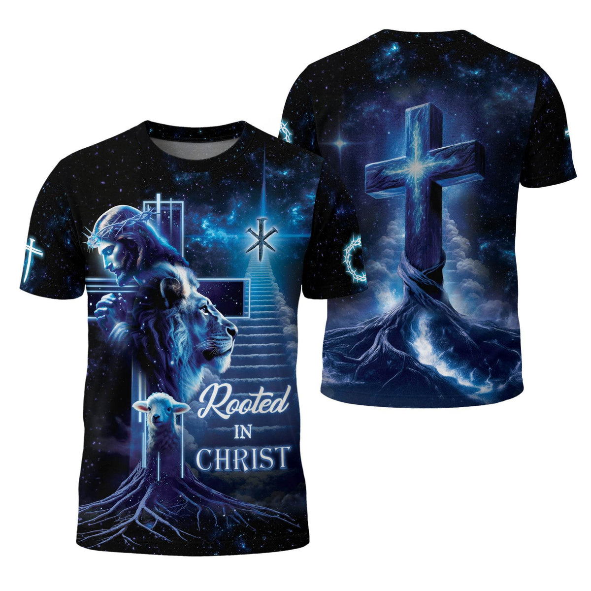 Rooted In Christ The Lion The Lamb And The King T-Shirt