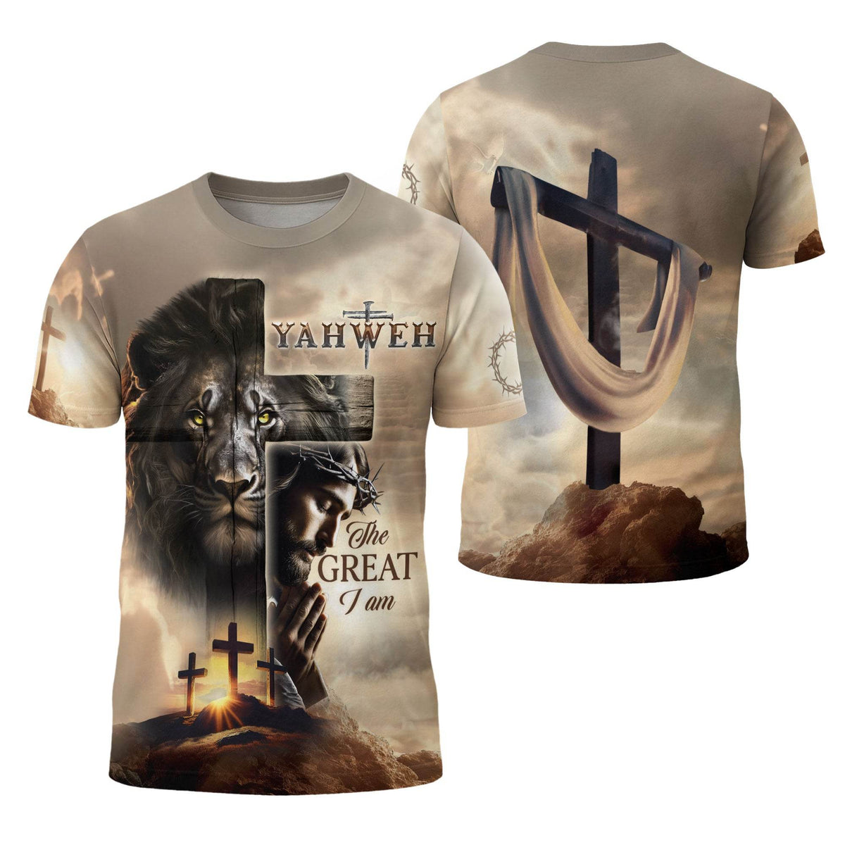 Lion of Judah & Cross “Yahweh The Great I Am” T-Shirt