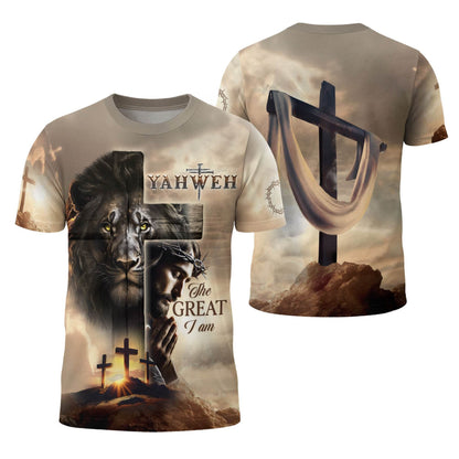 Lion of Judah & Cross “Yahweh The Great I Am” T-Shirt