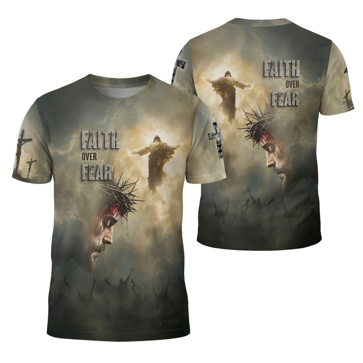 Faith Over Fear Jesus Crown of Thorns T-Shirt