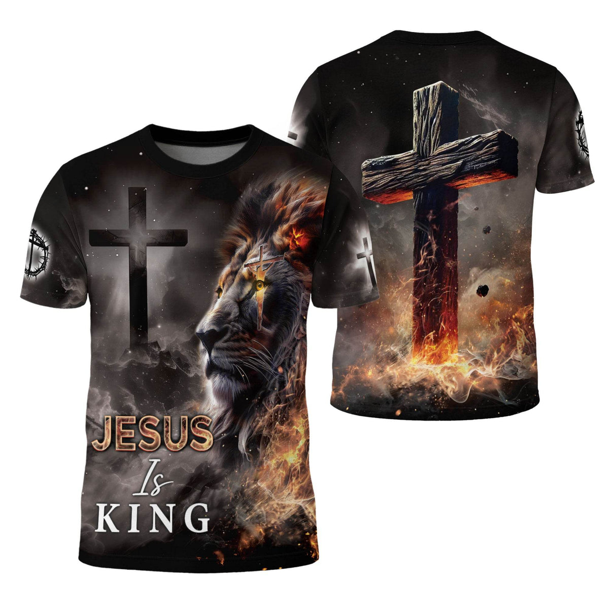 Jesus Is King The Fiery Lion Of Judah Faith T-Shirt