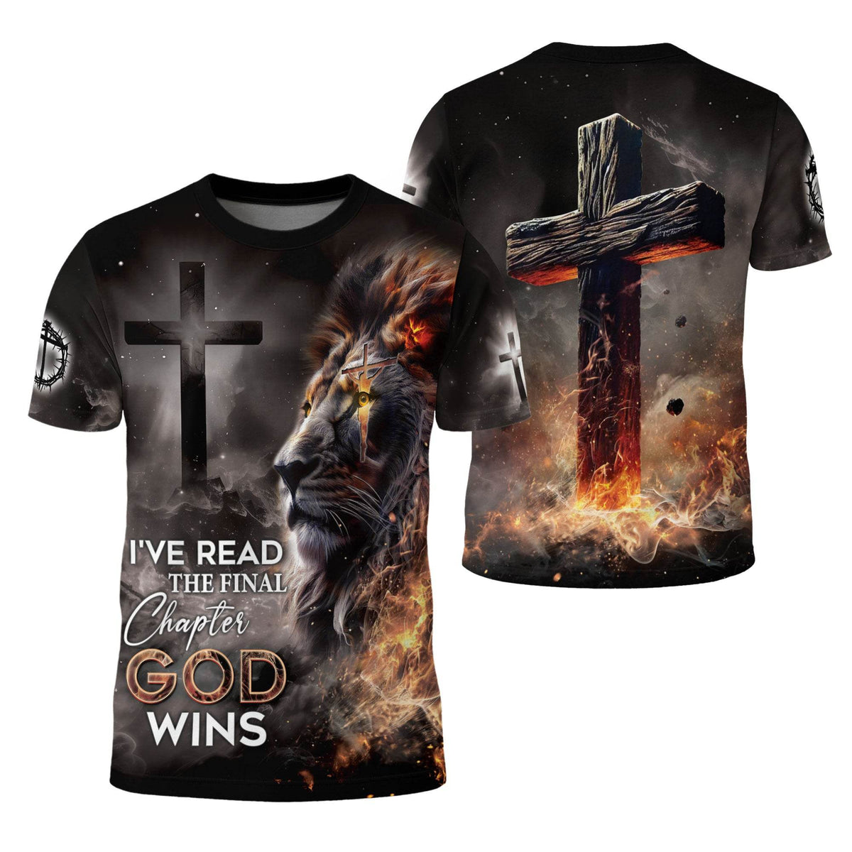 I've Read The Final Chapter God Wins Christian Faith Cross Lion T-Shirt