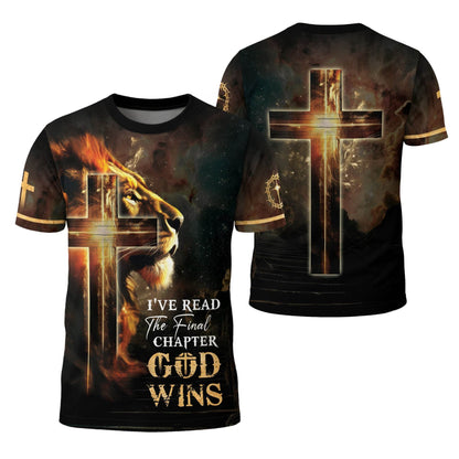 I’ve Read The Final Chapter God Wins Lion Faith Cross T-Shirt