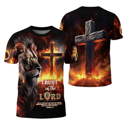 Trust in the Lord Proverbs 3:5-6 Christian Cross T-Shirt