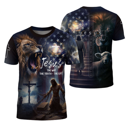 Jesus The Way The Truth The Life Lion Christian Eternal Glory Edition T-Shirt