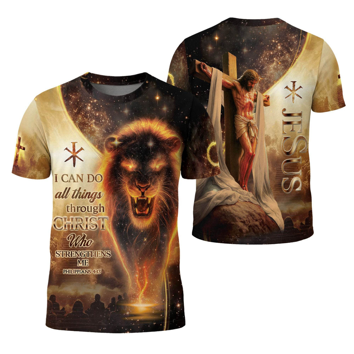 I Can Do All Things Through Christ Lion & Cross T-Shirt