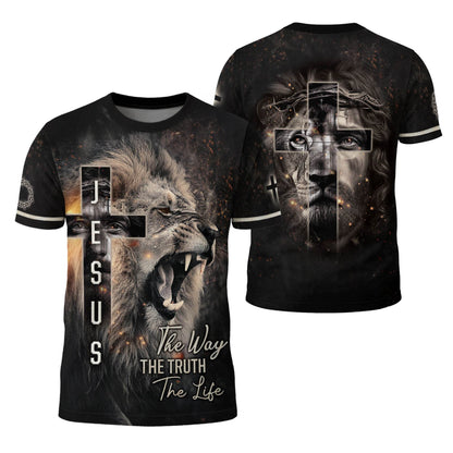 Jesus Lion Cross – The Way The Truth The Life T-Shirt